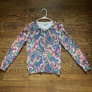 Talbots petite paisley cardigan
